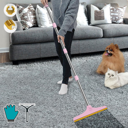 B-Land Carpet Rake for Pet Hair Removal, Reusable Carpet Scraper Broom