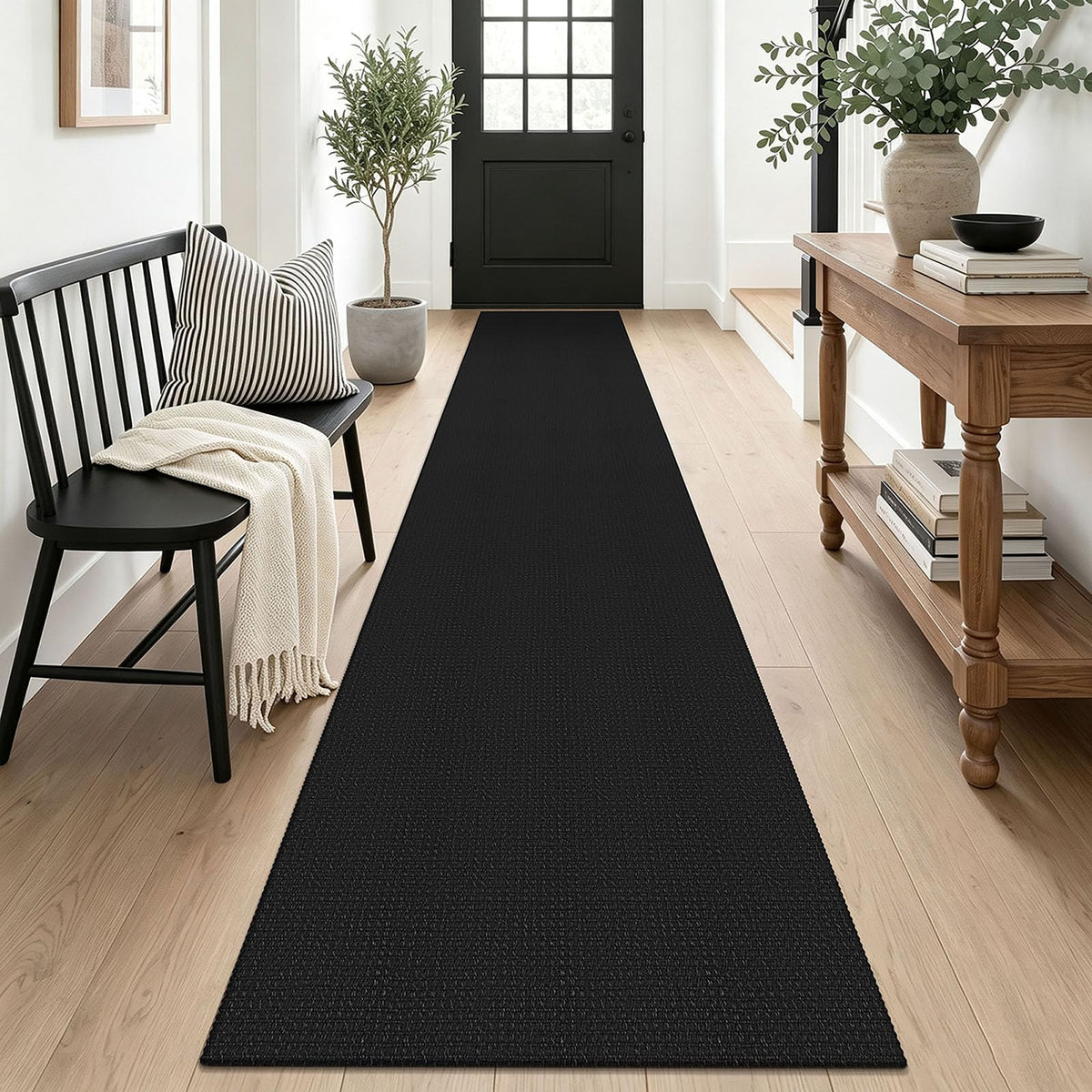 EARTHALL Woven Area Rug 3x5 Ft Washable Rugs for Entryway Braided Non Slip Rubber Backed Throw Rugs Door Mat Indoor Outdoor Entrance Cotton Carpet for Kitchen Foyer Front Door, Orange/Tan/Brown