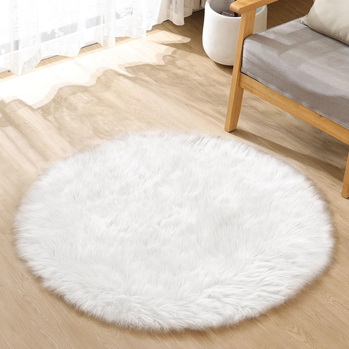 ORINOVA White Faux Sheepskin Shag Fur Runner Rugs for Living Room Bedroom Fluffy Washable Furry Area Rug 2x6 Nursery Rug Teen Room Décor