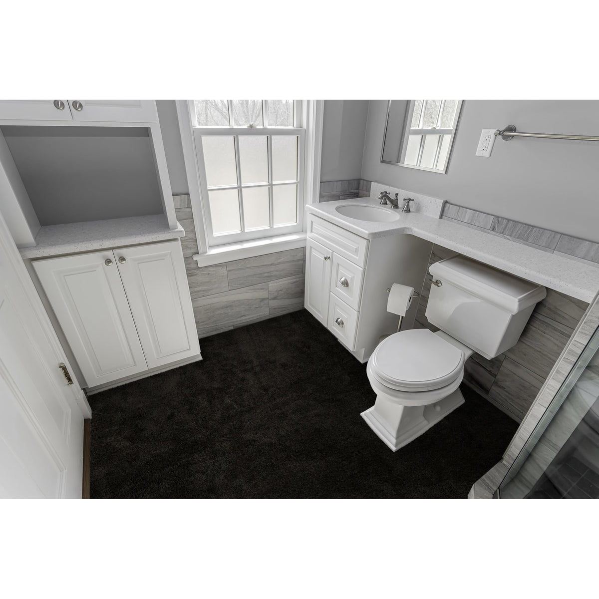 Garland Rug Room Size Bathroom Carpet 5 ft x 6 ft Platinum Gray – Soft, Plush, Absorbent, Quick-Dry, Durable Unbound Edges for Easy Cutting