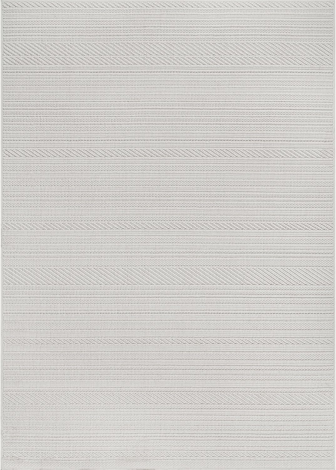 Luul Home Micro Loop Indoor Rug White 9x12 Boho Geometric Neutral Area Rugs for Living Room Soft Luxury Modern Low and High Pile Durable Stain Resistant Non-Shedding Indoor Area Carpet 9 x 12