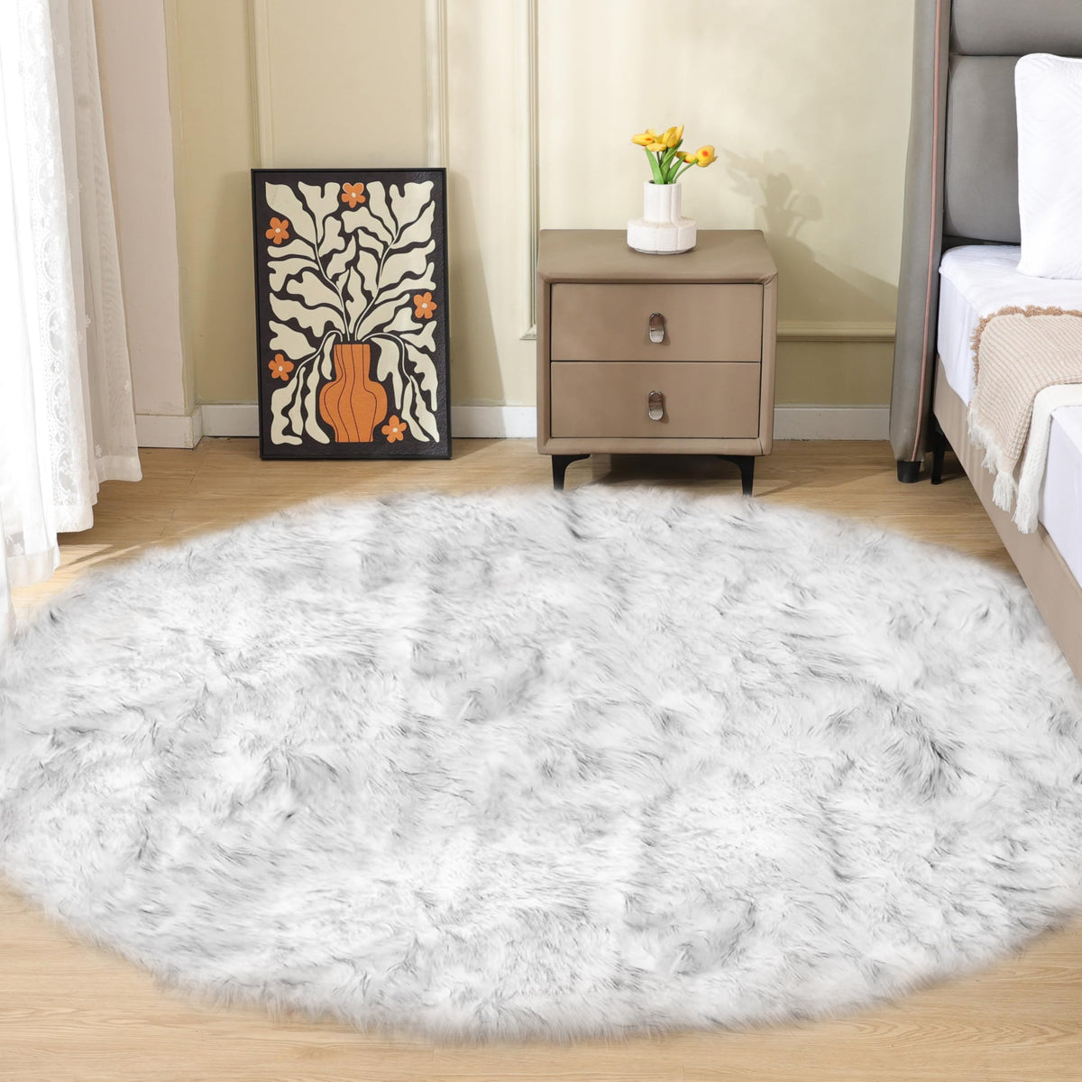 ORINOVA White Faux Sheepskin Shag Fur Runner Rugs for Living Room Bedroom Fluffy Washable Furry Area Rug 2x6 Nursery Rug Teen Room Décor