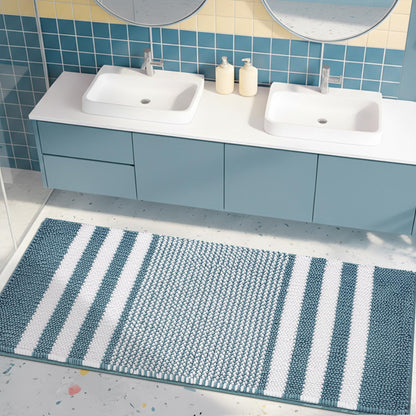 BSICPRO Bathroom Rugs Sets 2 Piece, Modern Bath Mat 20"x47"+20"x32", Blue