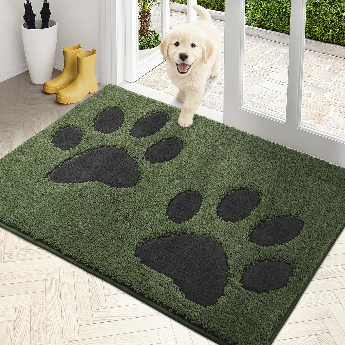 PURRUGS Dirt Trapping Door Mat Indoor Entrance, 32" x 47", Grey