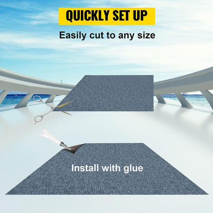 Happybuy 6 ft x 13 ft Gray Marine Boat Carpet, Indoor Outdoor Carpet
