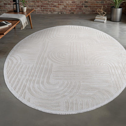 Luul Home Micro Loop Indoor Rug White 9x12 Boho Geometric Neutral Area Rugs for Living Room Soft Luxury Modern Low and High Pile Durable Stain Resistant Non-Shedding Indoor Area Carpet 9 x 12