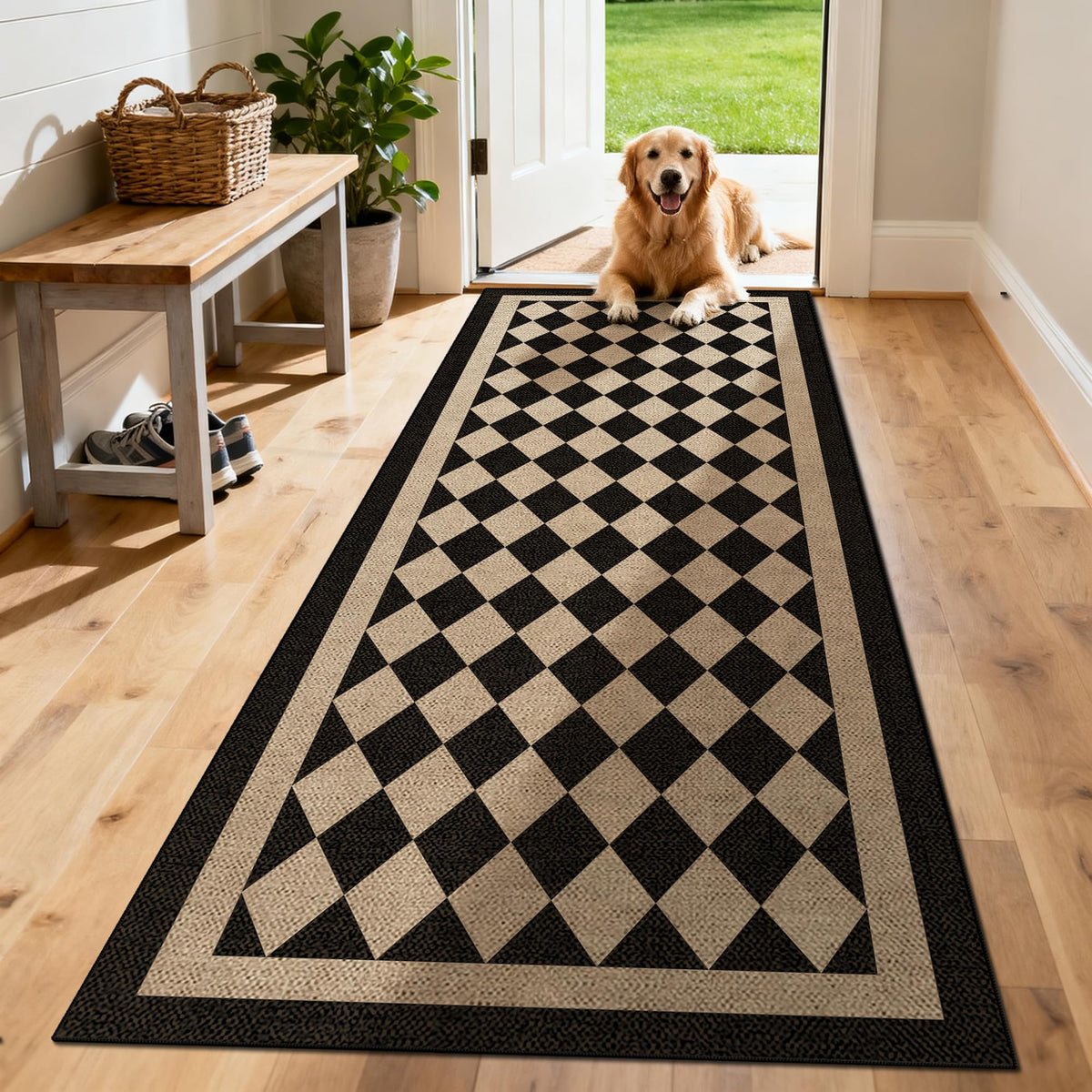 Washable 8x10 Modern Rainbow Easy Jute Indoor Outdoor Rug for Living Room