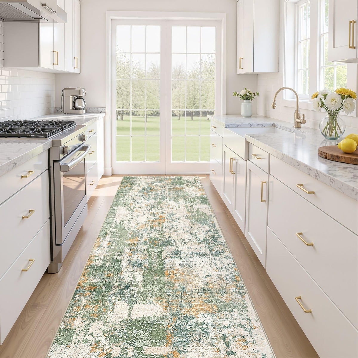 LOONGRUG 10x14 Area Rugs Washable Large Neutral Modern Living Room Rug