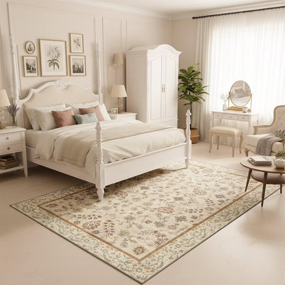 Washable 6x9 Area Rug for Living Room, Non-Slip Large Grey Bedroom Rugs