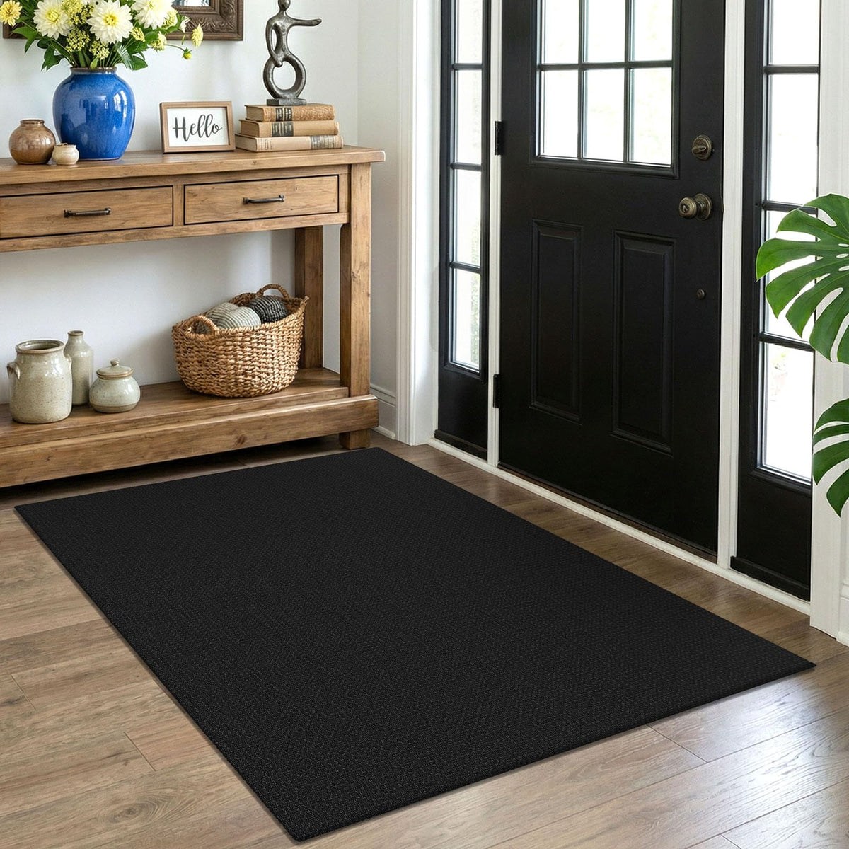 EARTHALL Woven Area Rug 3x5 Ft Washable Rugs for Entryway Braided Non Slip Rubber Backed Throw Rugs Door Mat Indoor Outdoor Entrance Cotton Carpet for Kitchen Foyer Front Door, Orange/Tan/Brown