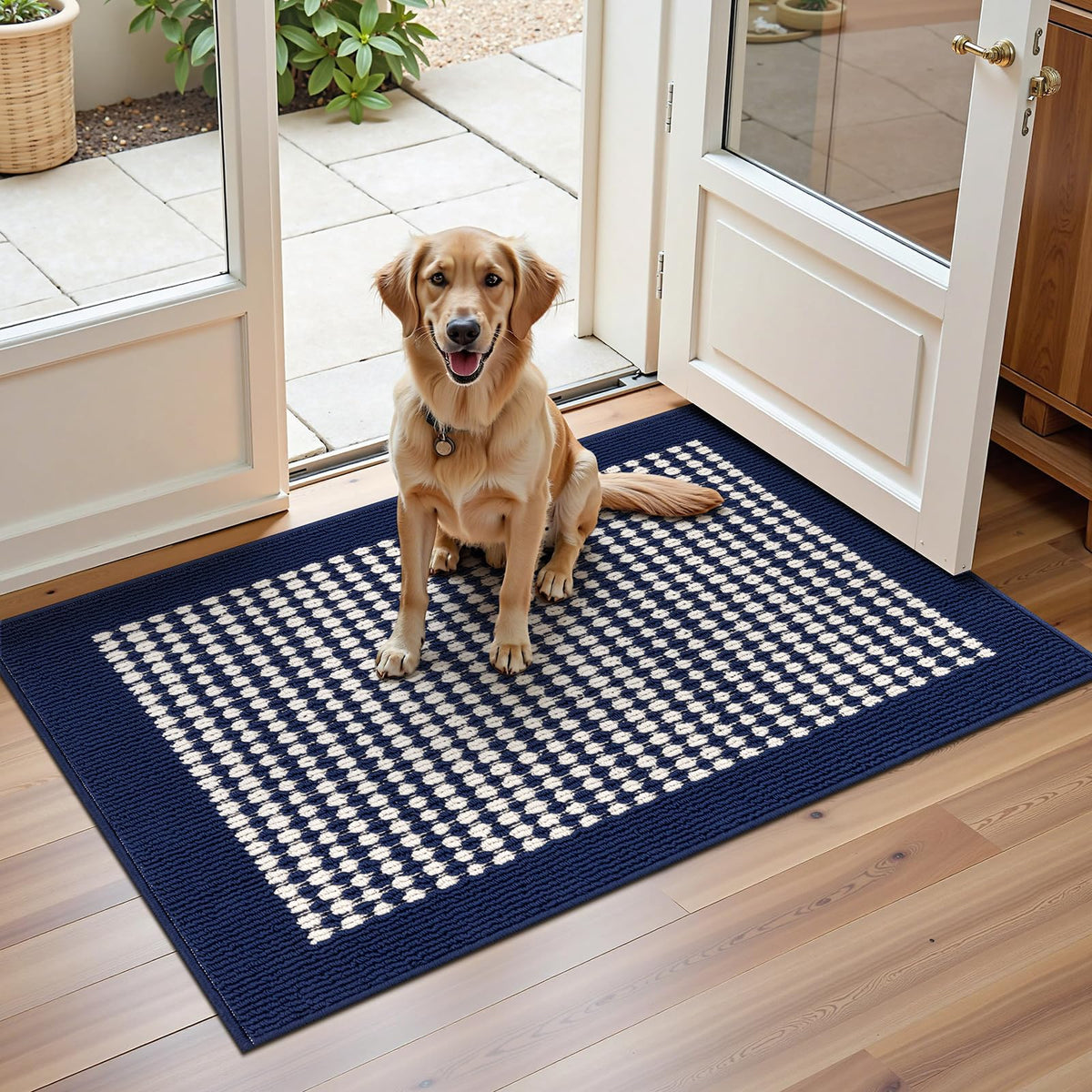 Ileading Laundry Room Runner Rug 2'x6' Non Slip Farmhouse Kitchen Floor Mats with Rubber Backing Machine Washable Beige Indoor Decor Carpet for Doormat Hallway Entryway Petmat Garage Balcony