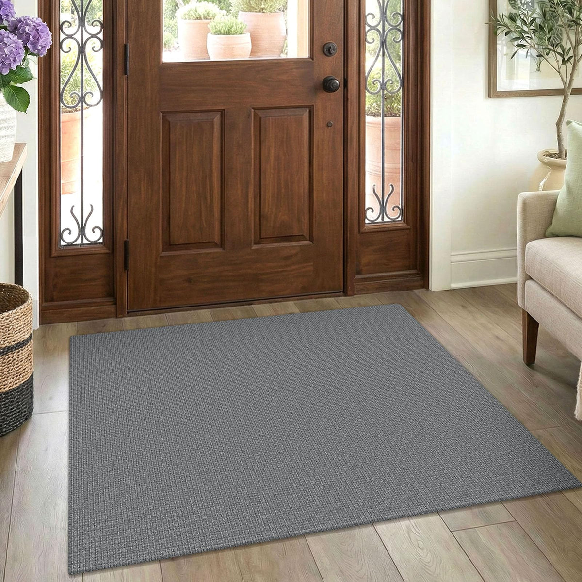 EARTHALL Washable Area Rug, Non Slip Entryway Rug, 4x6 Ft, Sand/Beige
