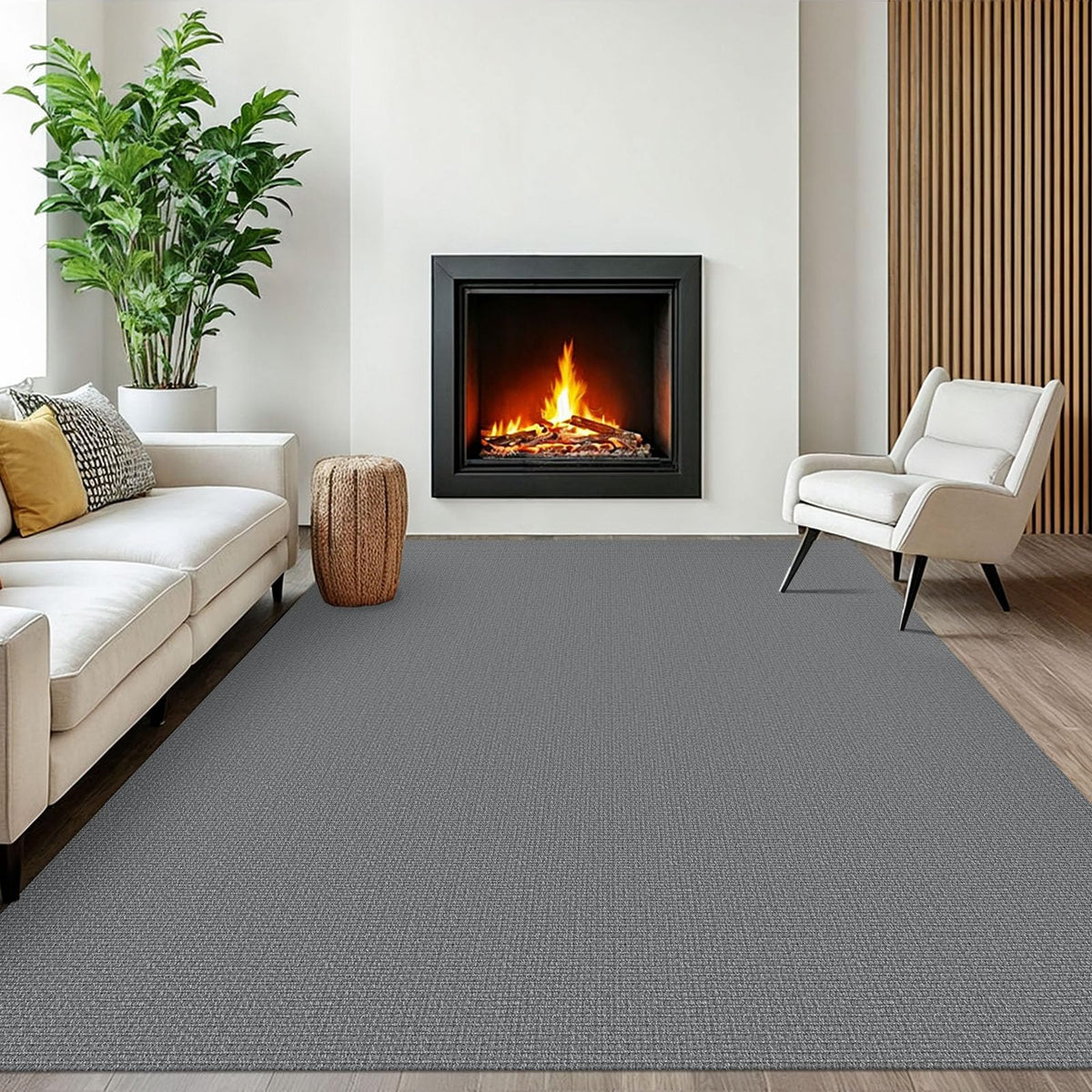 EARTHALL Washable Area Rug, Non Slip Entryway Rug, 4x6 Ft, Sand/Beige
