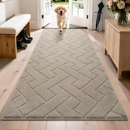 PURRUGS Dirt Trapping Door Mat Indoor Entrance, 32" x 47", Taupe