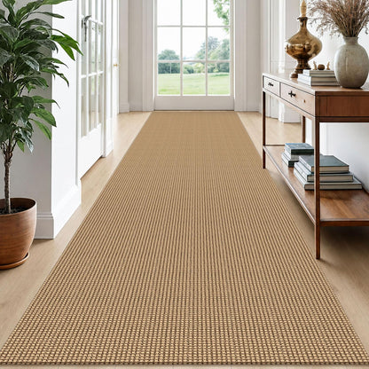 EARTHALL Woven Area Rug 3x5 Ft Washable Rugs for Entryway Braided Non Slip Rubber Backed Throw Rugs Door Mat Indoor Outdoor Entrance Cotton Carpet for Kitchen Foyer Front Door, Orange/Tan/Brown