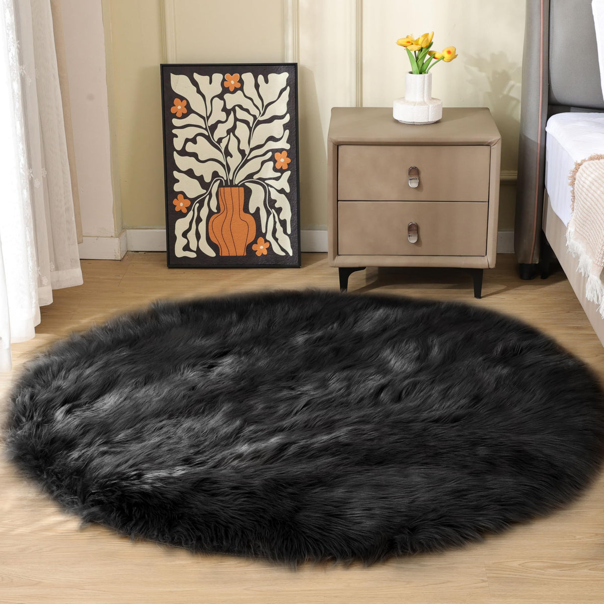 ORINOVA White Faux Sheepskin Shag Fur Runner Rugs for Living Room Bedroom Fluffy Washable Furry Area Rug 2x6 Nursery Rug Teen Room Décor