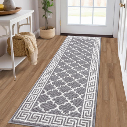 Pauwer Door Mat Indoor Entrance 20"x60", Absorbent Dirt Trapper Rugs, Grey