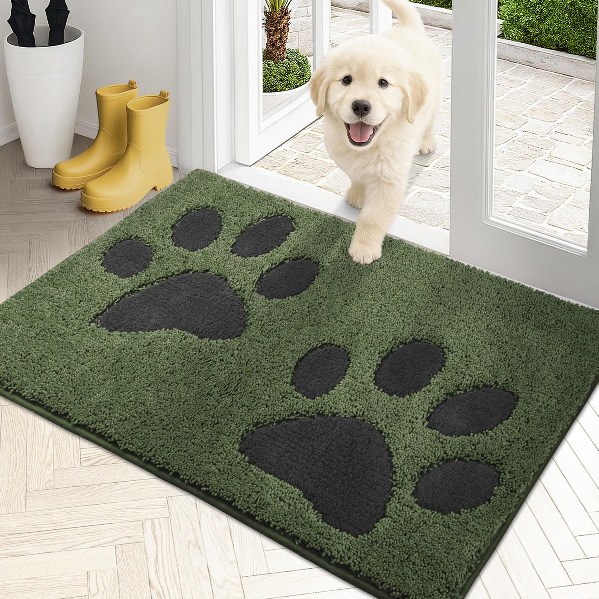PURRUGS Dirt Trapping Door Mat Indoor Entrance, 32" x 47", Grey