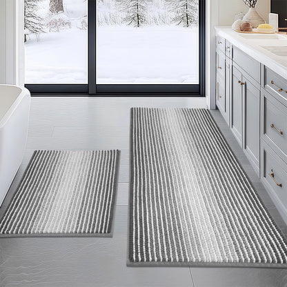 BSICPRO Bathroom Rugs Sets 2 Piece, Modern Bath Mat 20"x47"+20"x32", Blue