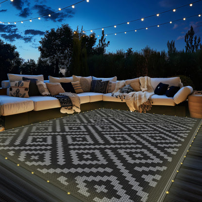 GENIMO Outdoor Rug, Waterproof Plastic Rugs for Patio, 5'x8' Cloud Grey