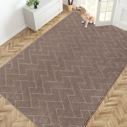 PURRUGS Dirt Trapping Door Mat Indoor Entrance, 32" x 47", Taupe