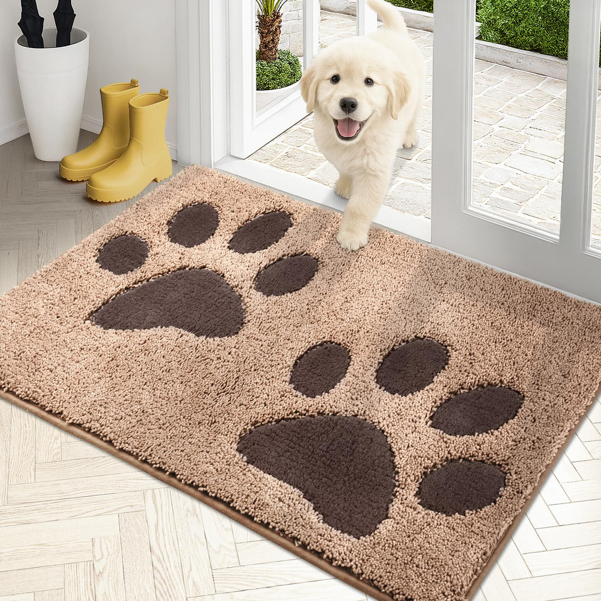 PURRUGS Dirt Trapping Door Mat Indoor Entrance, 32" x 47", Grey