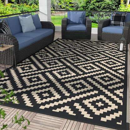 GENIMO Outdoor Rug, Waterproof Plastic Rugs for Patio, 5'x8' Cloud Grey