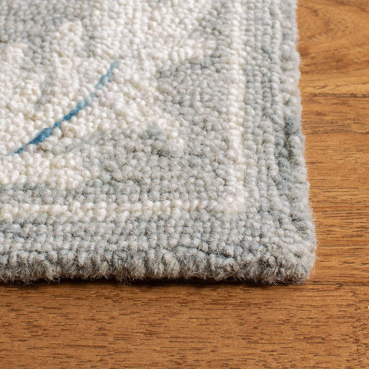 SAFAVIEH Micro-Loop Collection Accent Rug - 3' x 5', Grey & Ivory, Handmade Country Cottage Wool, Ideal for High Traffic Areas in Entryway, Living Room, Bedroom (MLP506F)