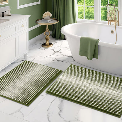 BSICPRO Bathroom Rugs Sets 2 Piece, Modern Bath Mat 20"x47"+20"x32", Blue