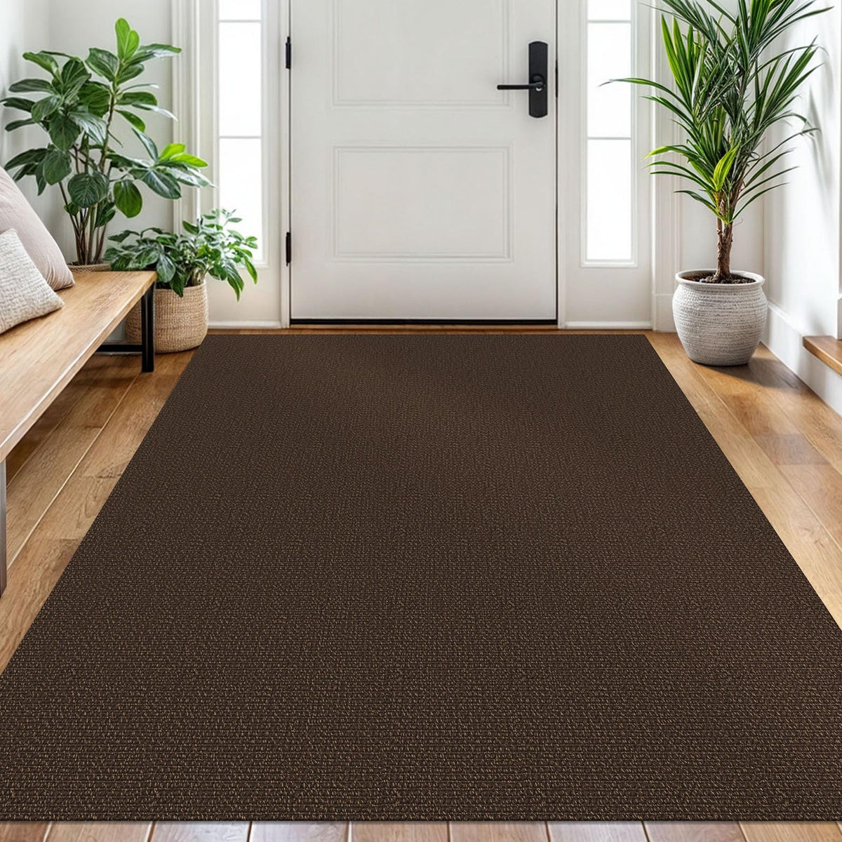 EARTHALL Washable Area Rug, Non Slip Entryway Rug, 4x6 Ft, Sand/Beige