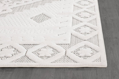 Luul Home Modern Micro Loop Indoor Area Rugs for Living Room Bedroom Kitchen Geometric Trellis White 8x10 Luxury Durable Low and High Pile Non-Shedding Stain Resistant Soft Area Carpet 8 x 10