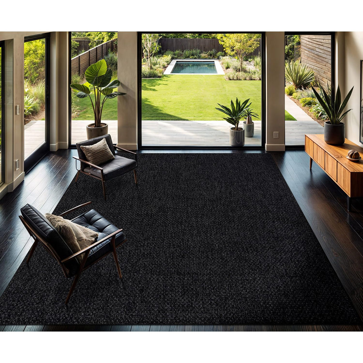 CAMILSON Easy Jute Rug 10x14, Indoor Outdoor Natural Color Fiber Area Rugs for Living Room Patio and Kitchen Rug, Sisal Boho Woven Design, Easy-Cleaning, Washable Outside Carpet Alfombras (10 x 14)