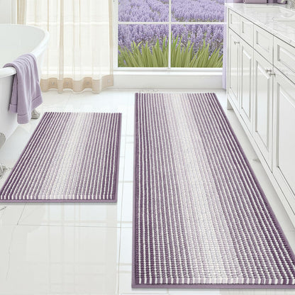 BSICPRO Bathroom Rugs Sets 2 Piece, Modern Bath Mat 20"x47"+20"x32", Blue