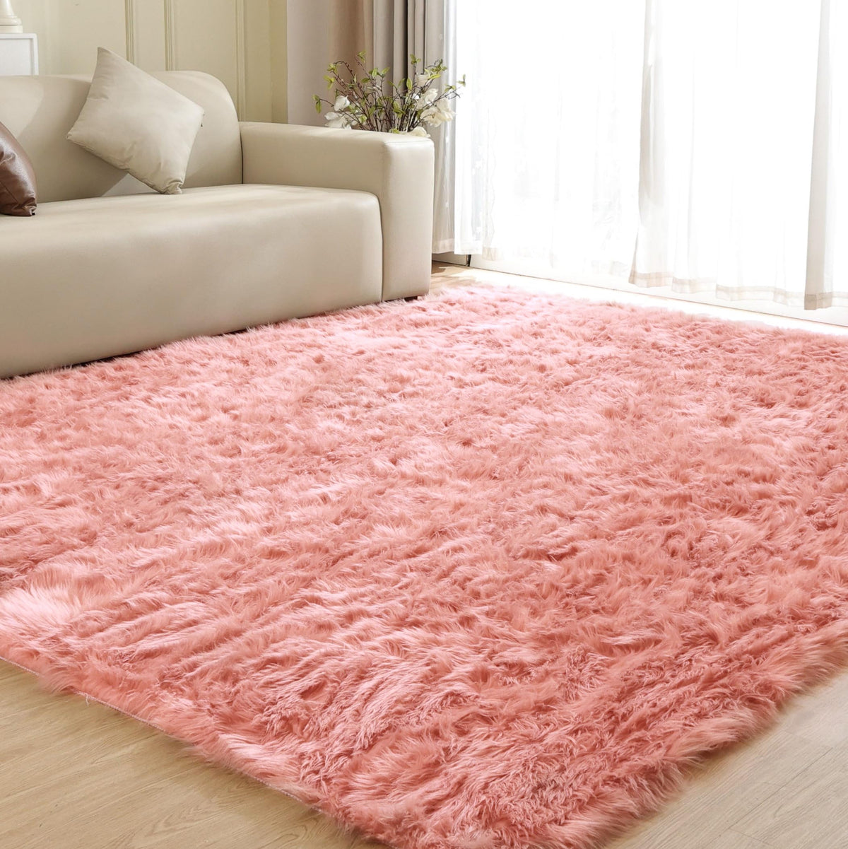 ORINOVA White Faux Sheepskin Shag Fur Runner Rugs for Living Room Bedroom Fluffy Washable Furry Area Rug 2x6 Nursery Rug Teen Room Décor