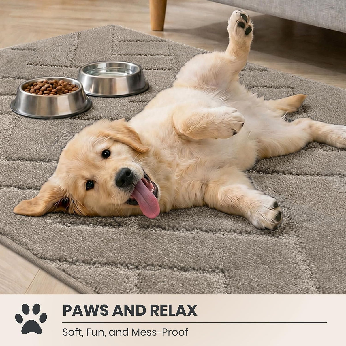 PURRUGS Dirt Trapping Door Mat Indoor Entrance, 32" x 47", Taupe