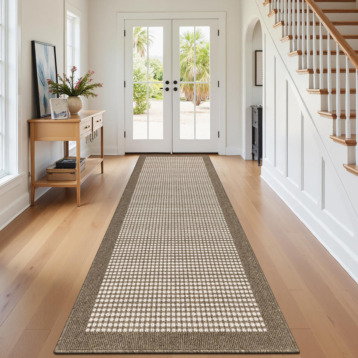 Ileading Laundry Room Runner Rug 2'x6' Non Slip Farmhouse Kitchen Floor Mats with Rubber Backing Machine Washable Beige Indoor Decor Carpet for Doormat Hallway Entryway Petmat Garage Balcony