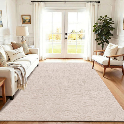 U'Artlines 6x9ft Washable Area Rug for Living Room,Neutral Beige Rugs