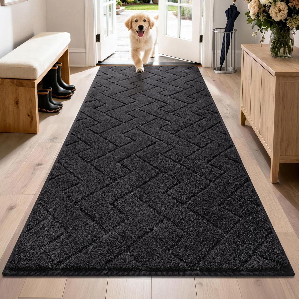 PURRUGS Dirt Trapping Door Mat Indoor Entrance, 32" x 47", Taupe