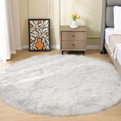 ORINOVA White Faux Sheepskin Shag Fur Runner Rugs for Living Room Bedroom Fluffy Washable Furry Area Rug 2x6 Nursery Rug Teen Room Décor