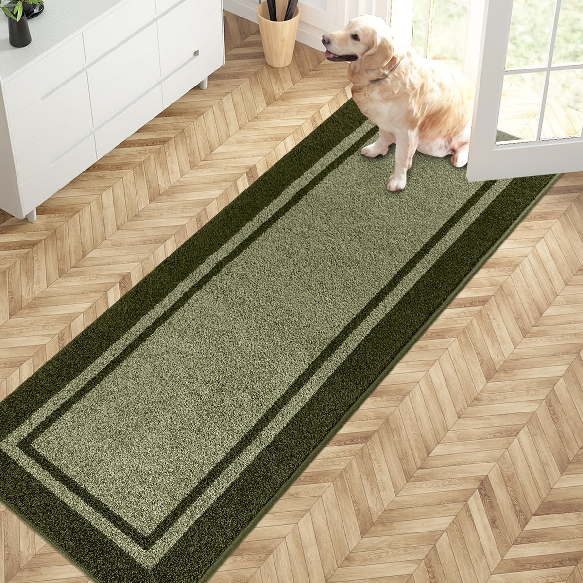 PURRUGS Dirt Trapping Indoor Door Mat, 32" x 48", Beige & Grayish Brown