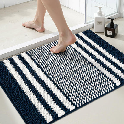 BSICPRO Bathroom Rugs Sets 2 Piece, Modern Bath Mat 20"x47"+20"x32", Blue