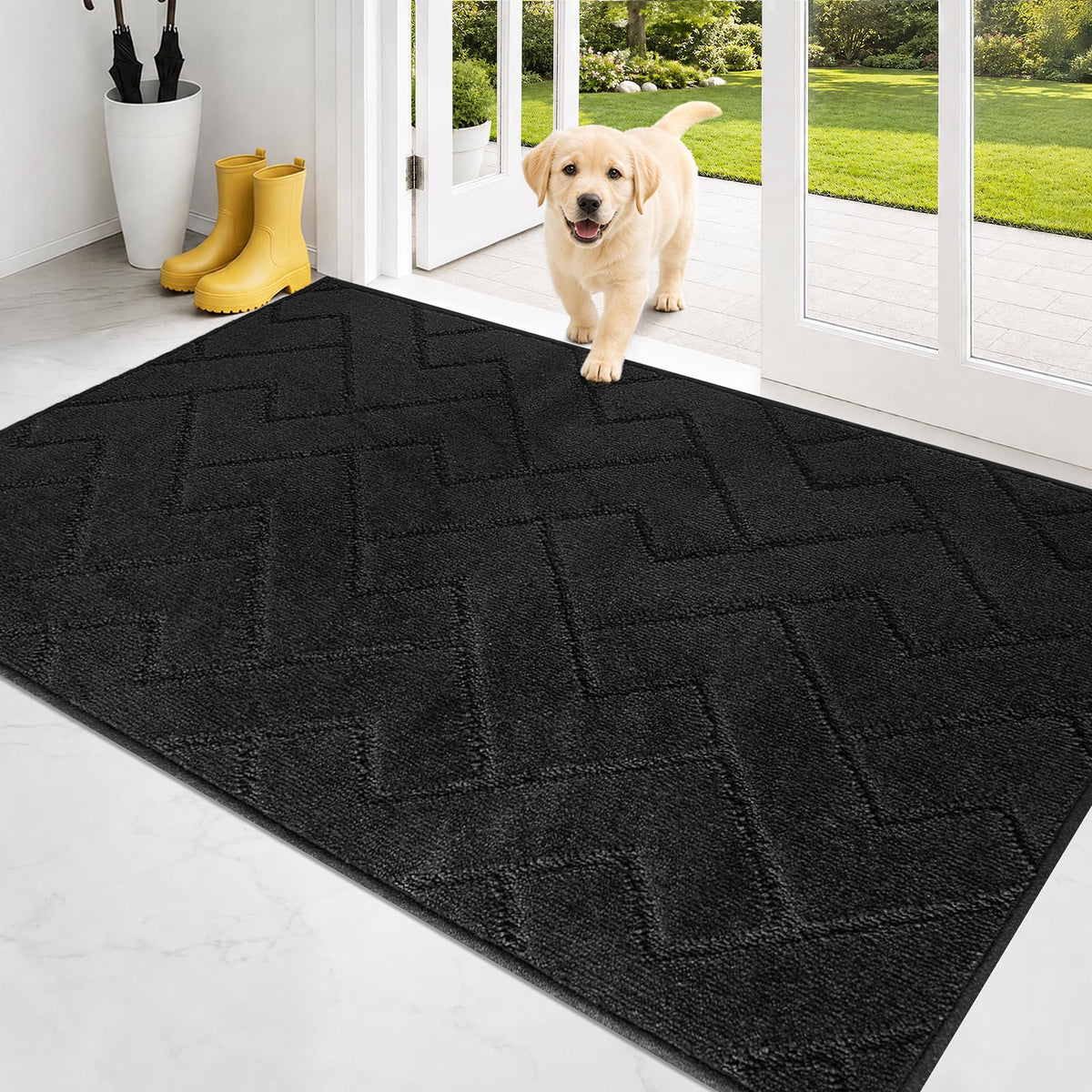PURRUGS Dirt Trapping Door Mat Indoor Entrance, 32" x 47", Taupe