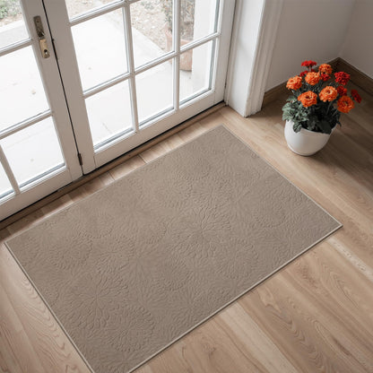 GENIMO Beige Rug 6x9 Washable Area Rugs for Living Room, Soft High Low Pile