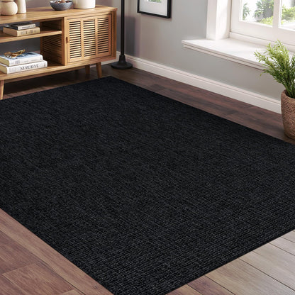 Beverly Rug Easy Jute Bordered Rug 10x14 Washable Large Indoor Outdoor Area Rugs for Living Dining Room Patio Office Stain Resistant Non Shedding Casual Indoor Outside Carpet 10 x 14 Off-White