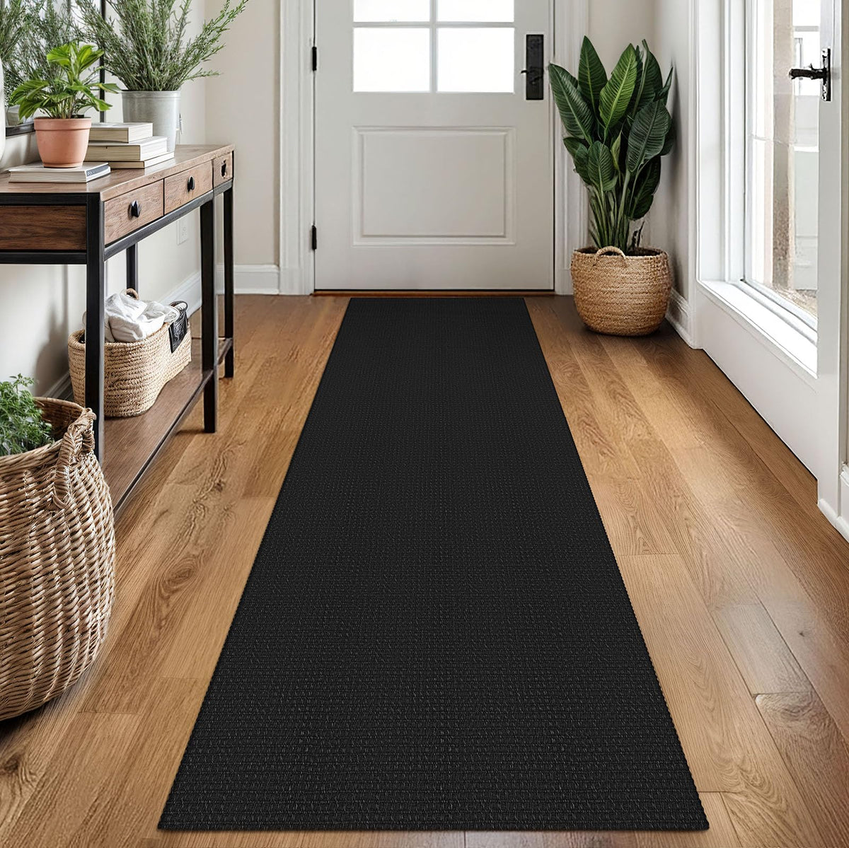 EARTHALL Woven Area Rug 3x5 Ft Washable Rugs for Entryway Braided Non Slip Rubber Backed Throw Rugs Door Mat Indoor Outdoor Entrance Cotton Carpet for Kitchen Foyer Front Door, Orange/Tan/Brown