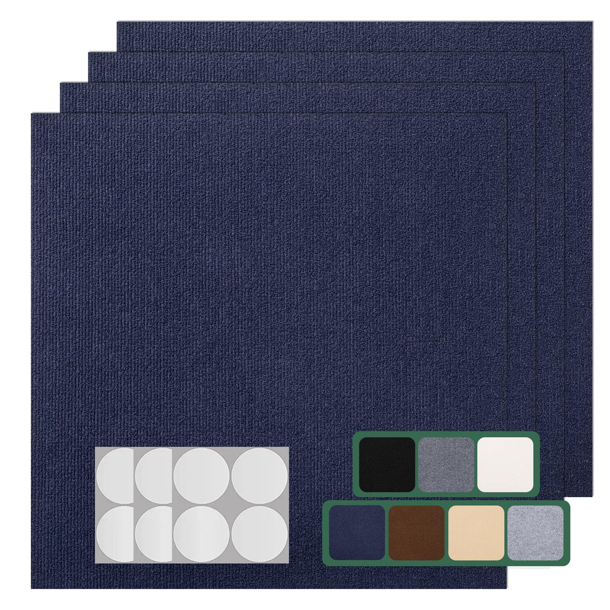 VallisCo 30 Pack Carpet Tile - 12” X 12” Self Adhesive Carpet Floor Tiles Anti-Slip Squares Peel and Stick Floor Tile DIY Installation for Bedroom (Dark Gray)