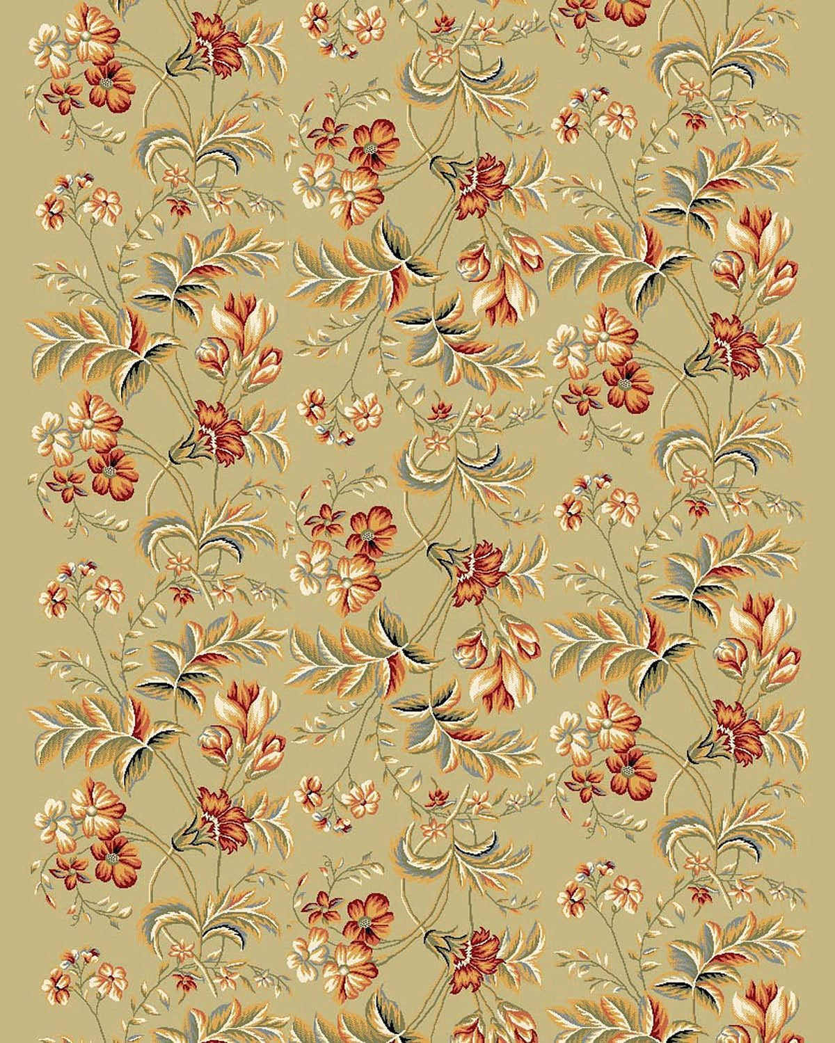 SAFAVIEH Lyndhurst Collection Area Rug - 5'3" Round, Sage, Traditional Floral Design, Non-Shedding & Easy Care, Ideal for High Traffic Areas in Living Room, Bedroom (LNH326B)