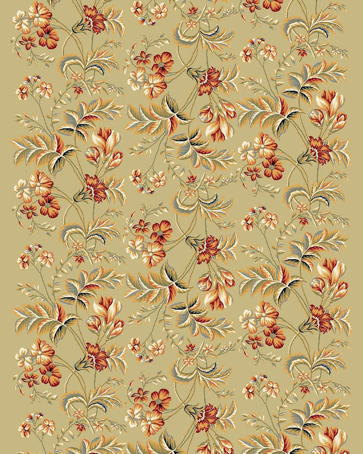 SAFAVIEH Lyndhurst Collection Area Rug - 5'3" Round, Sage, Traditional Floral Design, Non-Shedding & Easy Care, Ideal for High Traffic Areas in Living Room, Bedroom (LNH326B)