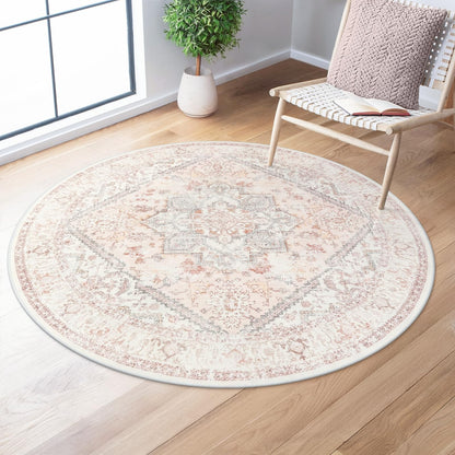 LIVEBOX Sage Washable Vintage Area Rug 3x5 Non-Slip