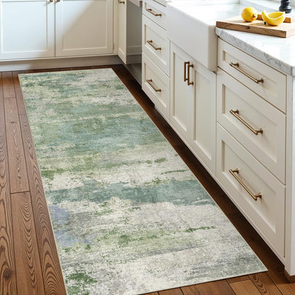 2'6"x8 Runner Rug Washable Moroccan: Non Slip Kitchen Long Floor Mat Gray